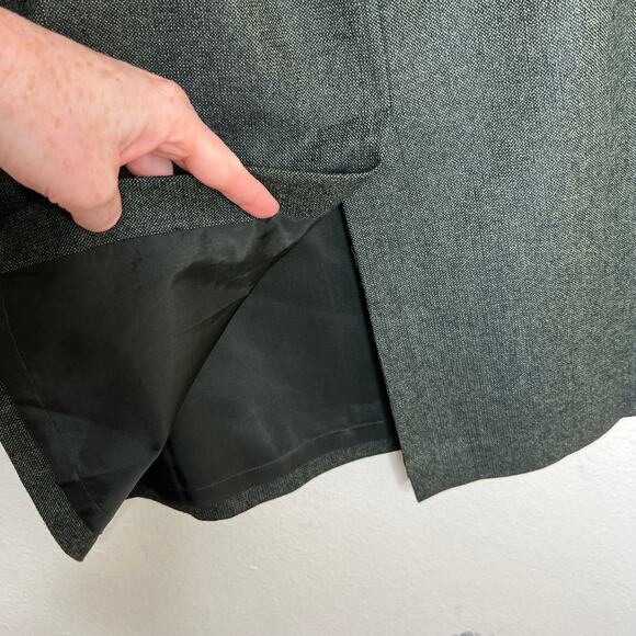 Loft Black Gray Wool Blend Skirt 12 - Picture 7 of 10